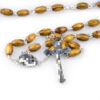 oly-98293373960ef437bfffedc0a6e80e30 Wholesale Cross Design Wooden Bead Necklace Natural Wood Pendant Religious Jewelry Gift
