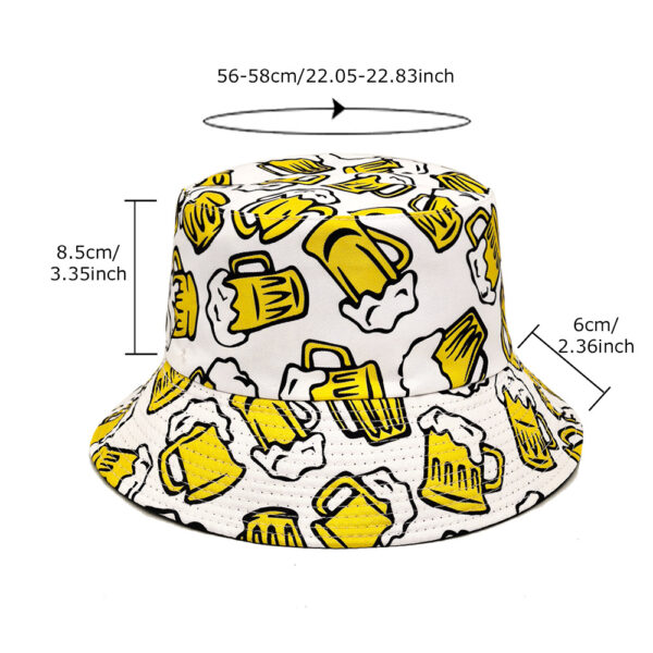 oly-98337b923f12249271e7233bd3f84096 Wholesale Beer Pattern Bucket Hat Unisex Sun Protection Boutique Fashion Accessory