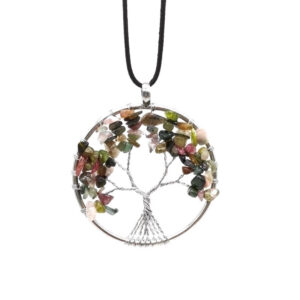 Tourmaline+leather rope