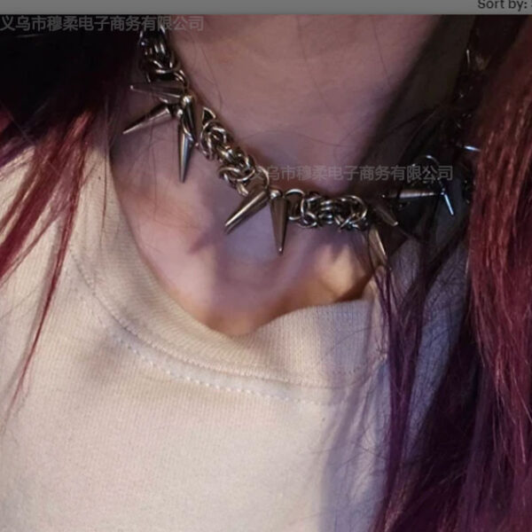 Wholesale Silver Alloy Punk Cross Chain Necklace with Gothic Studs Trendy Jewelry Accessory for Unisex Everyday Wear