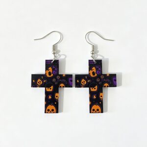 Style B: Black background with orange print