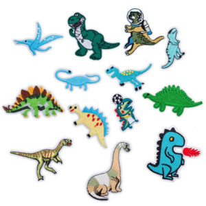 oly-985c1adb95decb51f63f87bf9890e7ec Wholesale Cartoon Dinosaur Embroidery Patch - Party Gift for Kids Clothing Accessory