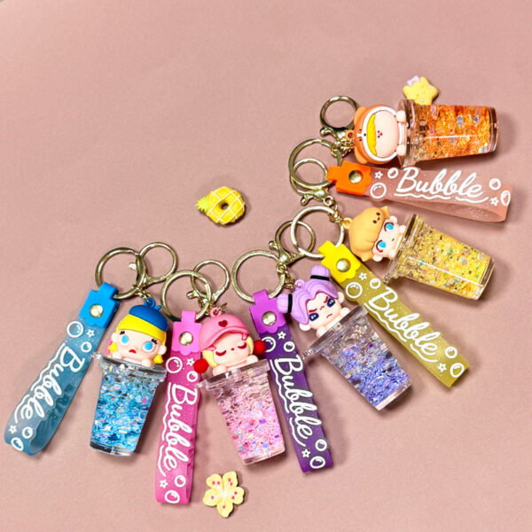 oly-986530e2604d5a14acf08157440dd488 Wholesale Acrylic Milk Tea Cup Keychain Liquid Bubble Girl Decorative Bag Charm Gift for Boutique Resale