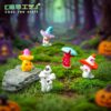 Wholesale Halloween Ghost Mushroom Resin Ornament for Garden DIY Miniature Landscape Decor