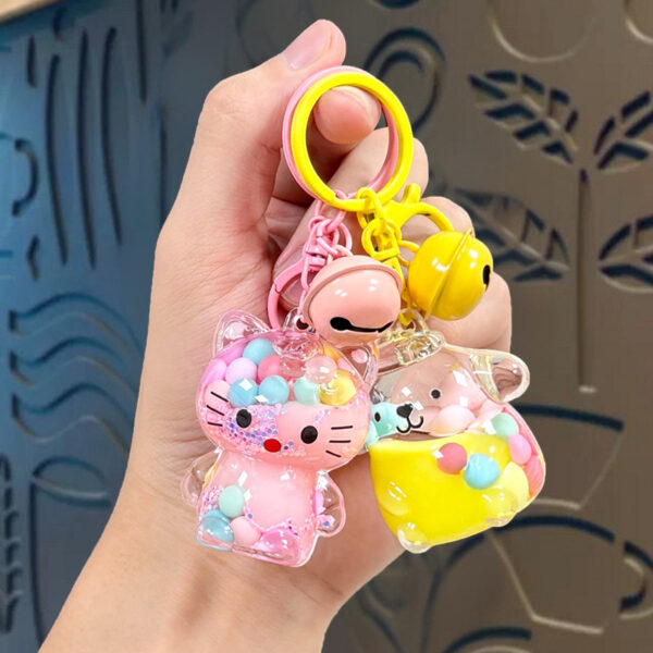 Wholesale Acrylic Keychain Bag Charm Cute Sand Bottle for Casual Gift OLY Exclusive