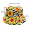 Wholesale Reversible Sunflower Zebra Print Bucket Hat Sun Protection Resale