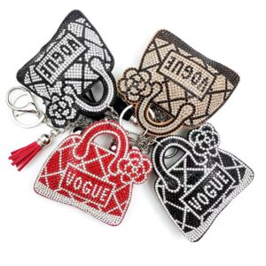 Wholesale Rhinestone Letter Keychain Bag Charm Car Key Accessory Gift