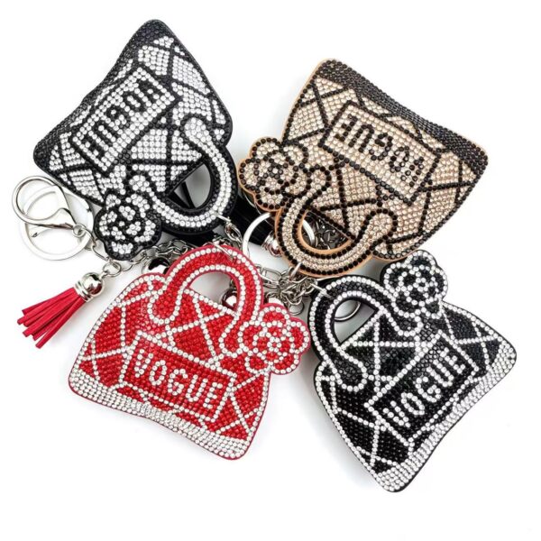 Wholesale Rhinestone Letter Keychain Bag Charm Car Key Accessory Gift