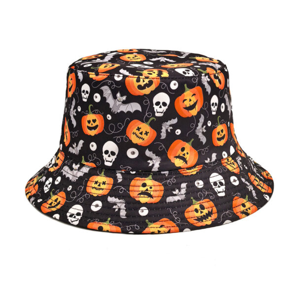 Wholesale Halloween Pumpkin Lamp Printed Fisherman Hat Sun Protection Fashion Accessory for Outdoor