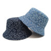 oly-9898de8b6484ff8bf46df90b1ae19d01 Wholesale Chic Leopard Print Denim Fisherman Hat Sun Protection Bucket Hat for Everyday Use Fashion Accessory