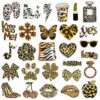 Wholesale Stylish Leopard Print Fabric Patch Valentine's Day Bag Charm Accessory