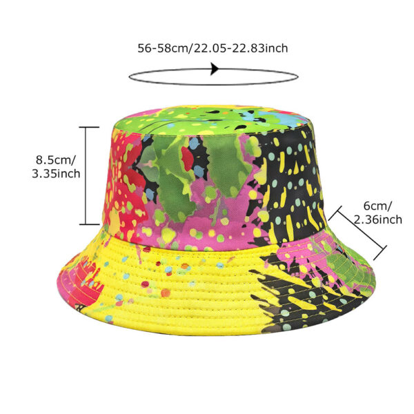 Wholesale Reversible Tie Dye Graffiti Bucket Hat Outdoor Sun Protection Casual Hat