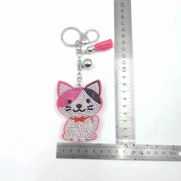 Wholesale Korean Velvet Cat Rhinestone Keychain Bag Charm Wedding Gift