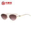 Wholesale Metal Gold Frame Double Beam Retro Cat Eye Sunglasses UV400 for Men Women