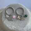 Wholesale Witch Keychain Set with Green Pink Hats, Broom, Crown Boutique Resale Fashion Accessory for Casual Gift