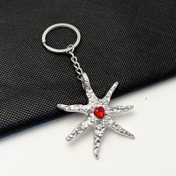 oly-98e2e5994a088296f38d0af4697a6470 Wholesale Trendy Irregular Starfish Heart Pendant Keychain Zinc Alloy Car Key Accessory