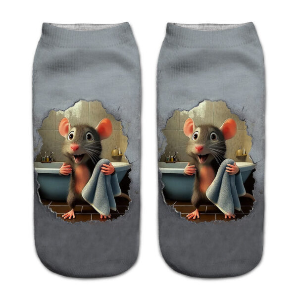 oly-98f6737668bb7e5927a313264ff339f8 Wholesale 3D Mouse Pattern Printed Socks Fashion Accessory for Everyday Casual Gift Resale