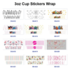Wholesale 8pcs Vintage Retro Letter 3oz Tumbler Stickers Wrap OLY Exclusive