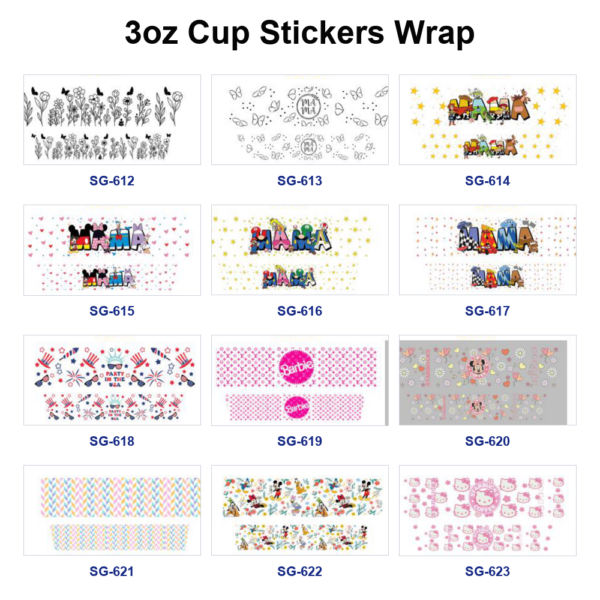 Wholesale 8pcs Vintage Retro Letter 3oz Tumbler Stickers Wrap OLY Exclusive
