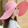 oly-992ca4506c647af1691c50c21797a486 Wholesale Natural Straw Sun Hat Summer Beach Big Brim for Women Yellow Sun Protection Resale