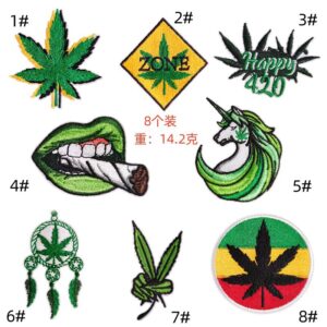 9# leaf cloth stickers (8)