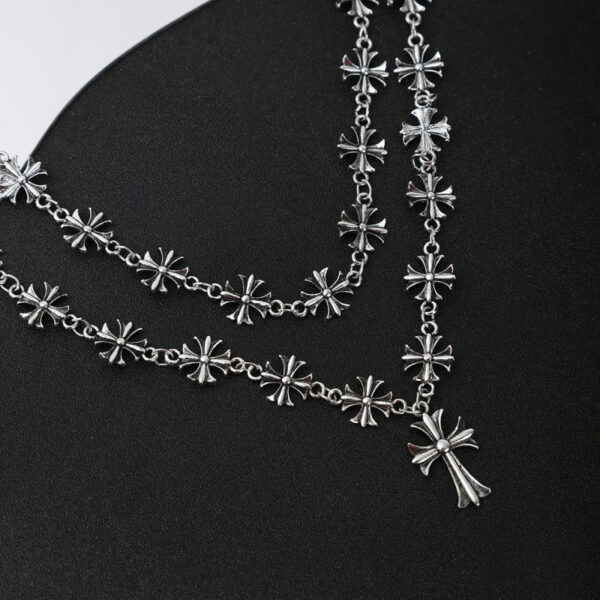 oly-99440a3114b070f89a60e8662e036783 Wholesale Trendy Cross Pendant Layering Necklace Zinc Alloy Fashion Jewelry Accessory