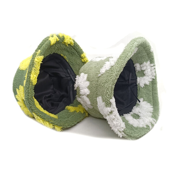 oly-9948bdd82791596883c2b301b8b1791f Wholesale Sunflower Plush Fisherman Hat Dark Green Winter Outdoor Hat for Women