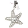 Wholesale Starfish Purple Glass Rhinestone Bag Charm Keychain with Tassel
