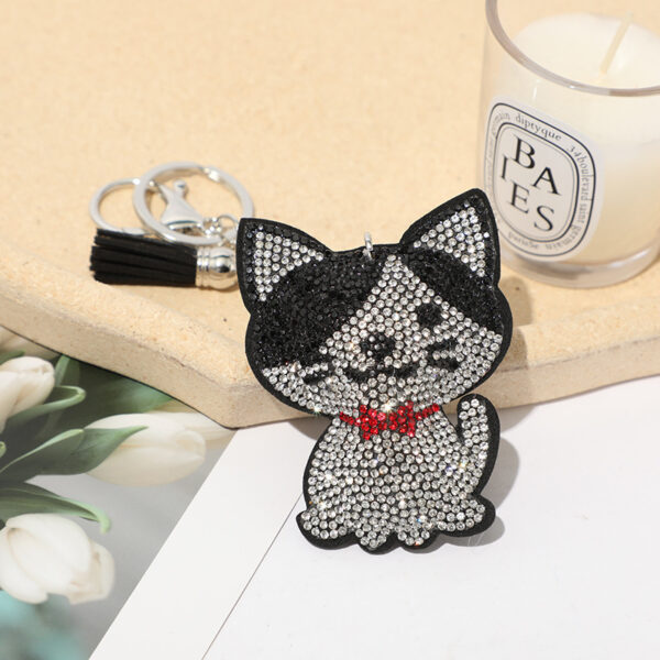 Wholesale Korean Velvet Cat Rhinestone Keychain Bag Charm Wedding Gift