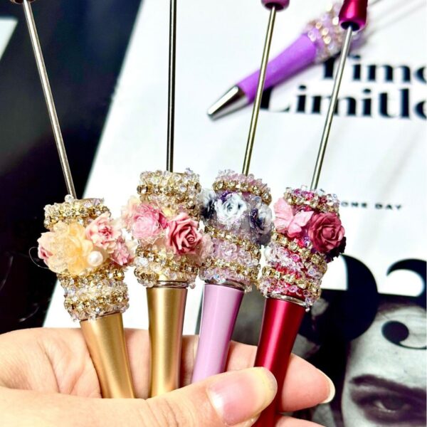 oly-9987b27fe380764d8c9bb0ec18009baf Wholesale Trendy DIY Beaded Pen with Wing Design Fashionable Office Decor Accessory
