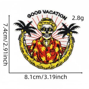 Colorful landscape skull cloth sticker 2#