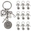 Wholesale Silver Metal Double Sided Cross Keychain with Hollow Heart Design Trendy Backpack Charm for Gift or Everyday Use