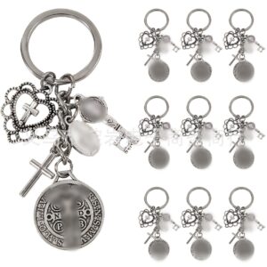 oly-99cd118ec458f54685e600fb03257fcf Wholesale Silver Metal Double Sided Cross Keychain with Hollow Heart Design Trendy Backpack Charm for Gift or Everyday Use