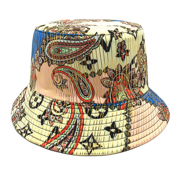 oly-99cdad6ac1dc299e3bf2c9f1f46a7f20 Wholesale Reversible Geometric Paisley Print Bucket Hat for Women Sun Protection Fashion Casual