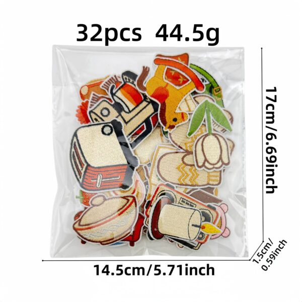Wholesale Warm Home Embroidered Iron-On Patches 32pc DIY Decorative Home Decor Accent Gift
