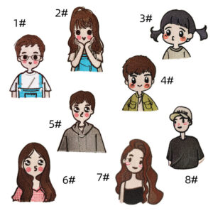 Couple self-adhesive cloth sticker set (8) * self-adhesive cloth sticker