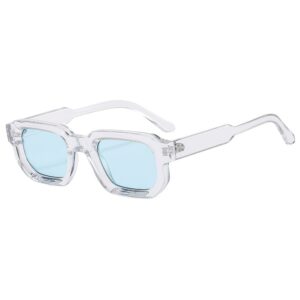 Transparent frame, green lens