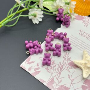 Purple / Bear pendant (single)