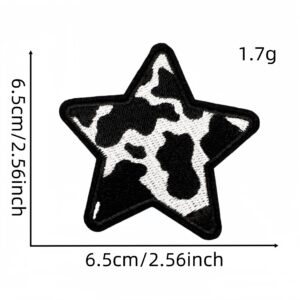 Small leopard print five-pointed star cloth stickers 10#