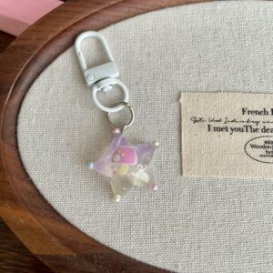 Tinted Star and Moon Keychain [Purple Star]