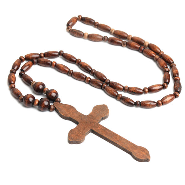 oly-9a4e8ef148a8d1e7badd6ee45302203c Wholesale Punk Style Wooden Bead Cross Necklace Dark Fashion Jewelry Accessory