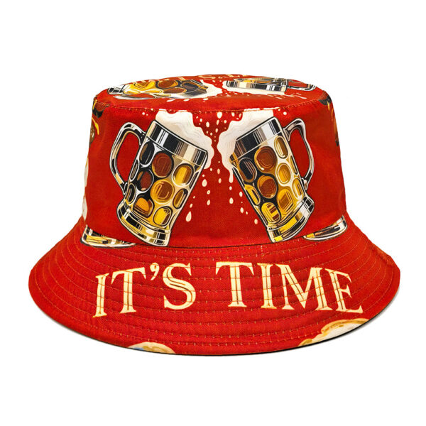 Wholesale Chic Beer Pattern Bucket Hat Sun Protection for Fashion Accessory