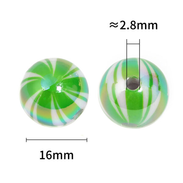 oly-9a6f43a6440dbd60a87f4af31b3ce788 Wholesale Acrylic Watermelon Striped Electroplated Beads for Phone Chain Charms Resale Craft Supply