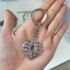 oly-9a77e4b912f4515623c4d8eb26de1882 Wholesale Retro Flower Heart Keychain Pendant Silver Zinc Alloy Fashion Accessory for Car Keys