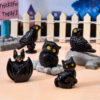 Wholesale Halloween Resin Crow Decoration with Platform for Desktop Display, Decorative Accent for Gift Giving