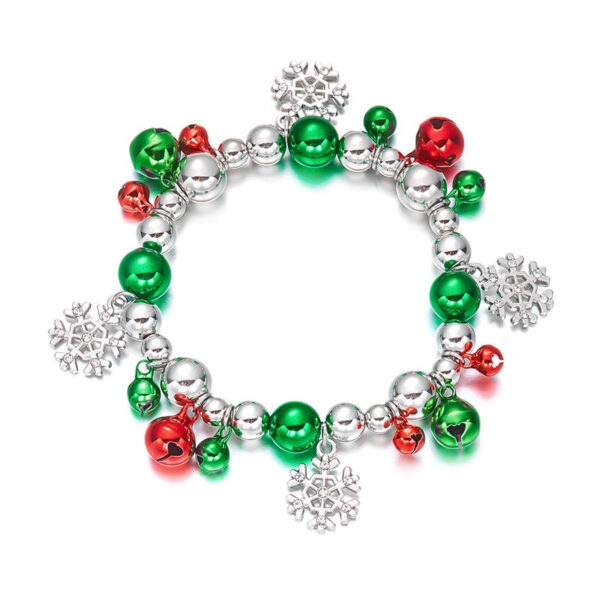 oly-9a830ae18b2f335c0d5d81aed385c660 Wholesale Christmas Snowflake Cartoon Zinc Alloy Elastic Beaded Bracelet - Trendy Jewelry Accessory