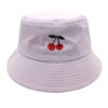 Wholesale Cherry Embroidered Bucket Hat for Outdoor Sun Protection Chic Fashion Accessory