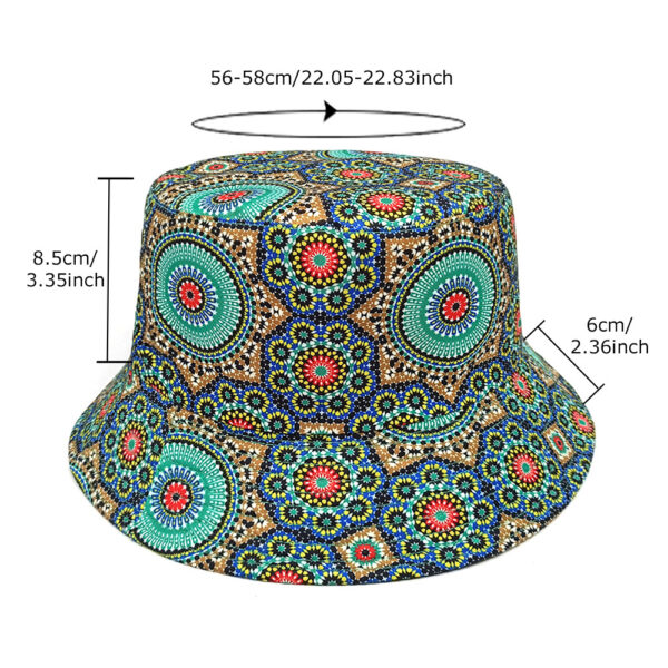 Wholesale Reversible Printed Fisherman Hat Retro Pattern Sun Protection Outdoor Travel Women's Casual Hat