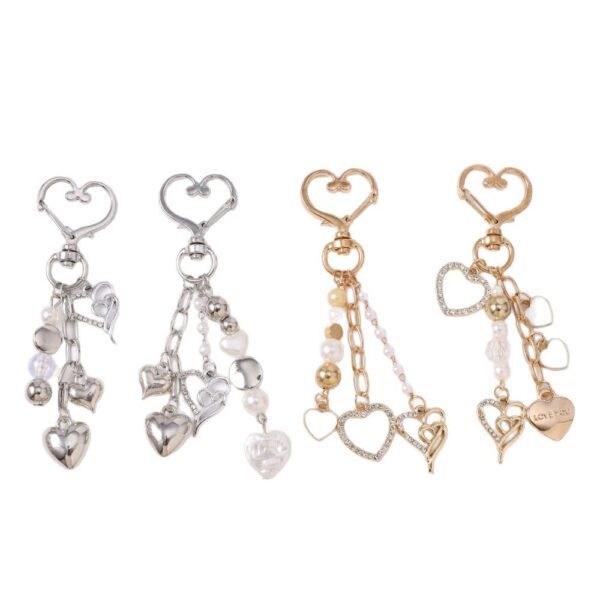 Wholesale Silver Pearl Heart Keychain Fashion Accessory Gift for Valentine's Day
