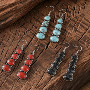 oly-9aa692c9c3962433a4e68b82f5088aaa Wholesale Bohemian Retro Turquoise Tassel Drop Earrings Fashion Jewelry Accessory Boutique Gift